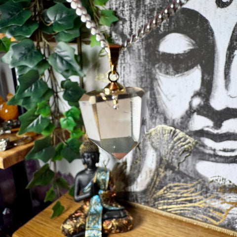 Genuine Citrine Pendant Point with 18 Carat Gold Plated Loop – 5.04g AA Grade - Crystals & Reiki