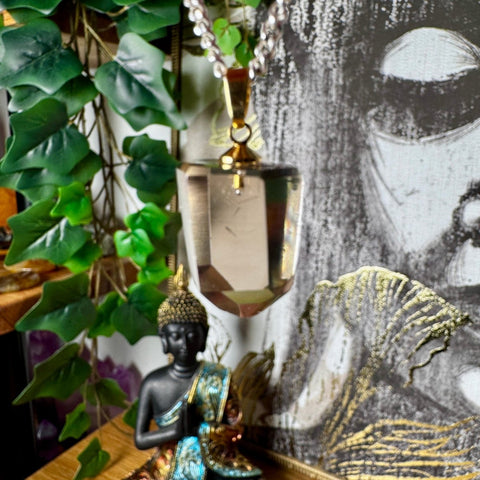 Genuine Citrine Pendant Point with 18 Carat Gold Plated Loop – 4.48g AA Grade - Crystals & Reiki