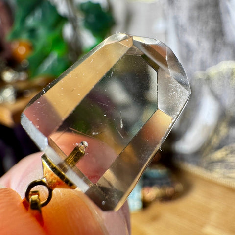 Genuine Citrine Pendant Point with 18 Carat Gold Plated Loop – 4.48g AA Grade - Crystals & Reiki