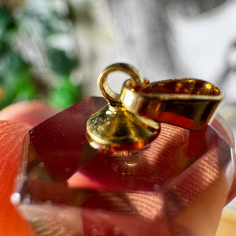 Genuine Citrine Pendant Point with 18 Carat Gold Plated Loop – 4.48g AA Grade - Crystals & Reiki