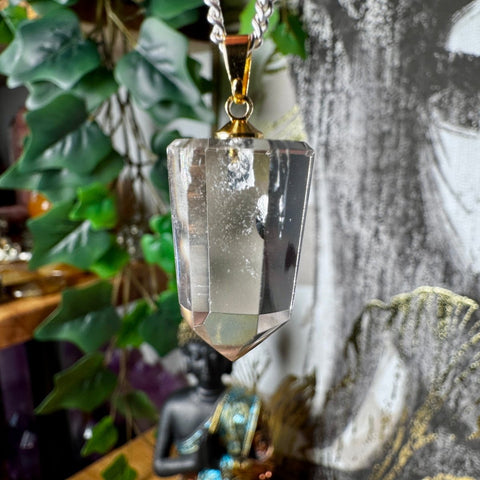 Genuine Citrine Pendant Point with 18 Carat Gold Plated Loop – 6.56g AA Grade - Crystals & Reiki