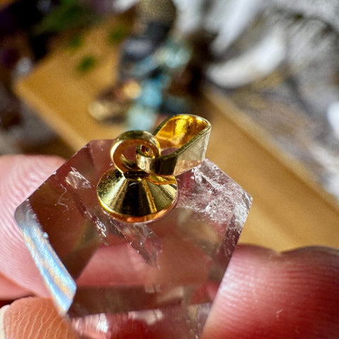 Genuine Citrine Pendant Point with 18 Carat Gold Plated Loop – 6.56g AA Grade - Crystals & Reiki