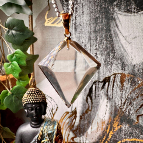 Genuine Faceted Citrine Pendant with 18 Carat Gold Plated Loop 6.14g AA Grade - Crystals & Reiki