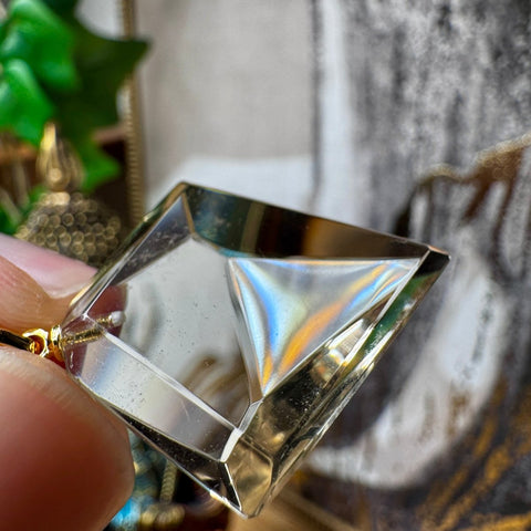 Genuine Faceted Citrine Pendant with 18 Carat Gold Plated Loop 6.14g AA Grade - Crystals & Reiki