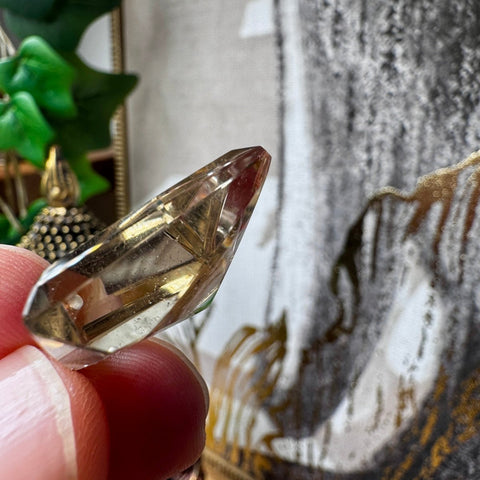 Genuine Faceted Citrine Pendant with 18 Carat Gold Plated Loop 6.14g AA Grade - Crystals & Reiki