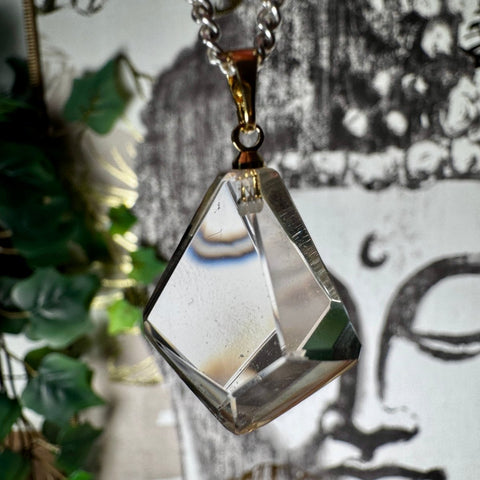 Genuine Faceted Citrine Pendant with 18 Carat Gold Plated Loop 5.79g AA Grade - Crystals & Reiki