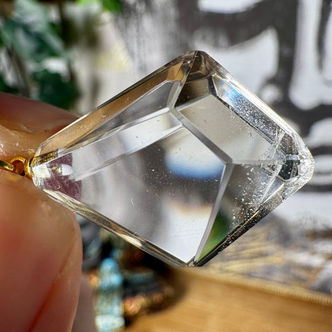 Genuine Faceted Citrine Pendant with 18 Carat Gold Plated Loop 5.79g AA Grade - Crystals & Reiki