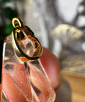 Genuine Faceted Citrine Pendant with 18 Carat Gold Plated Loop 5.79g AA Grade - Crystals & Reiki
