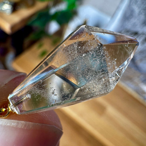 Genuine Faceted Citrine Pendant with 18 Carat Gold Plated Loop 4.08g AA Grade - Crystals & Reiki