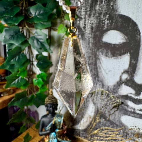 Genuine Faceted Citrine Pendant with 18 Carat Gold Plated Loop 4.08g AA Grade - Crystals & Reiki