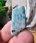 Genuine Larimar Pendant 8.83g with 925 Sterling Silver Hoop - Crystals & Reiki