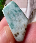 Genuine Larimar Pendant 8.83g with 925 Sterling Silver Hoop - Crystals & Reiki