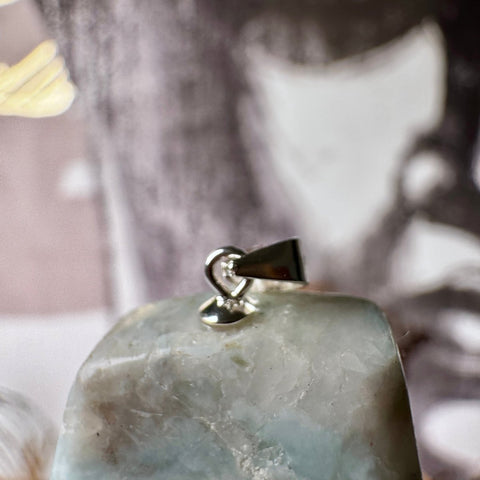 Genuine Larimar Pendant 11.31g with 925 Sterling Silver Hoop - Crystals & Reiki