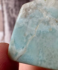 Genuine Larimar Pendant 11.31g with 925 Sterling Silver Hoop - Crystals & Reiki