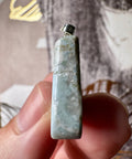 Genuine Larimar Pendant 11.31g with 925 Sterling Silver Hoop - Crystals & Reiki