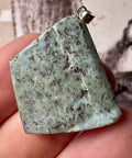 Genuine Larimar Pendant 13.26g with 925 Sterling Silver Hoop - Crystals & Reiki