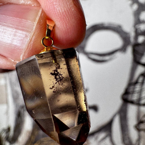 Genuine Honey Citrine Pendant Faceted with 18ct Gold Plated Loop – 7.31g | AA Grade - Crystals & Reiki