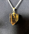 Genuine Honey Citrine Pendant Faceted with 18ct Gold Plated Loop – 7.31g | AA Grade - Crystals & Reiki