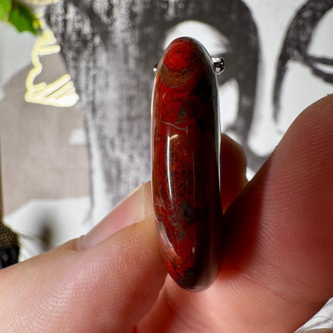 Hematite & Red Jasper (Jaspilite) Pendant One - Crystals & Reiki