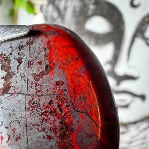 Hematite & Red Jasper (Jaspilite) Pendant One - Crystals & Reiki