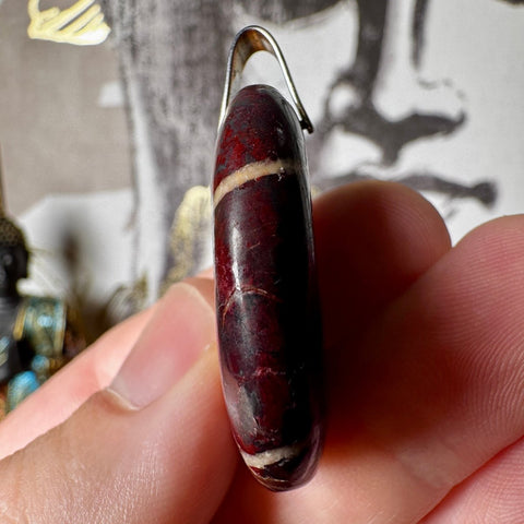 Hematite & Red Jasper (Jaspilite) with Quartz Pendant Two - Crystals & Reiki