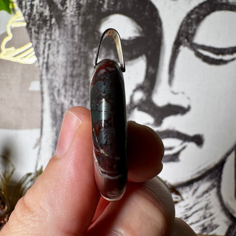 Hematite & Red Jasper (Jaspilite) with Quartz Pendant Three - Crystals & Reiki