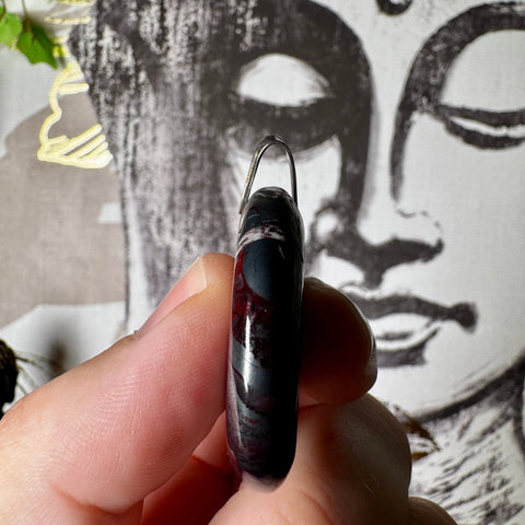 Hematite & Red Jasper (Jaspilite) with Quartz Pendant Three - Crystals & Reiki