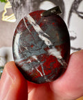 Hematite & Red Jasper (Jaspilite) with Quartz Pendant Four - Crystals & Reiki