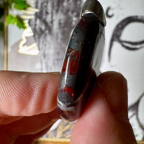 Hematite & Red Jasper (Jaspilite) with Quartz Pendant Four - Crystals & Reiki
