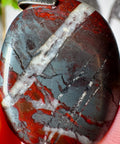 Hematite & Red Jasper (Jaspilite) with Quartz Pendant Four - Crystals & Reiki
