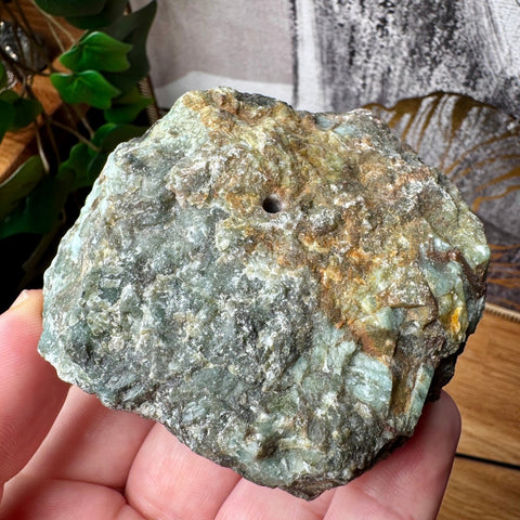 Large Raw Emerald Incense Holder - Crystals & Reiki