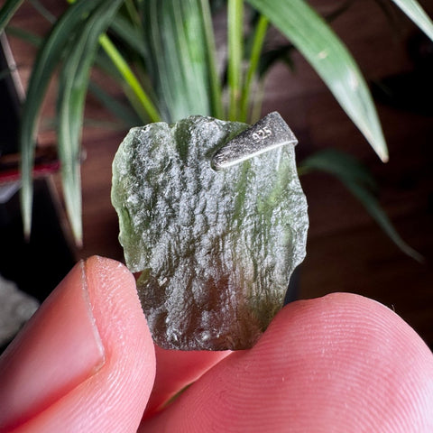 Moldavite Pendant (6.67g) | Sterling Silver Setting | Deep Transformation - Crystals & Reiki