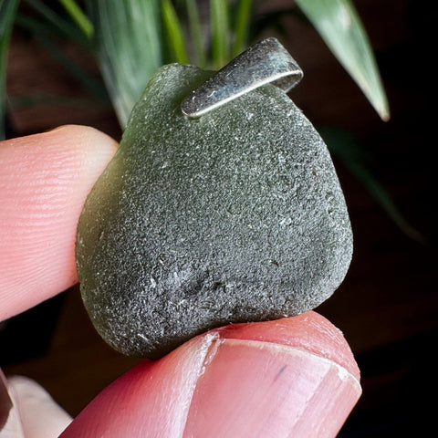 Moldavite Pendant (8.29g) | Sterling Silver Setting | Smooth Transformation - Crystals & Reiki