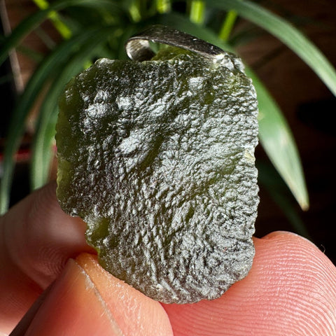 Moldavite Pendant (8.00g) | Sterling Silver Setting | Peak Energetic Shield - Crystals & Reiki