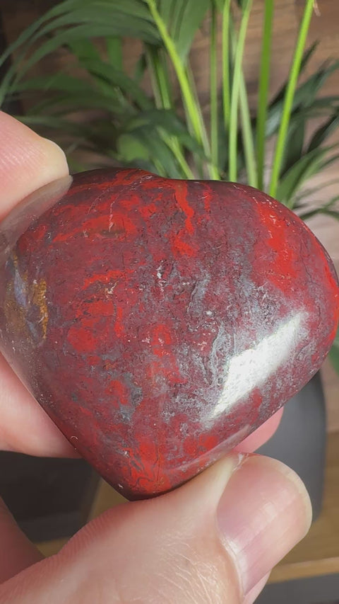 Hematite & Red Jasper (Jaspilite) Heart – Earth Power and Emotional Stability | 83g