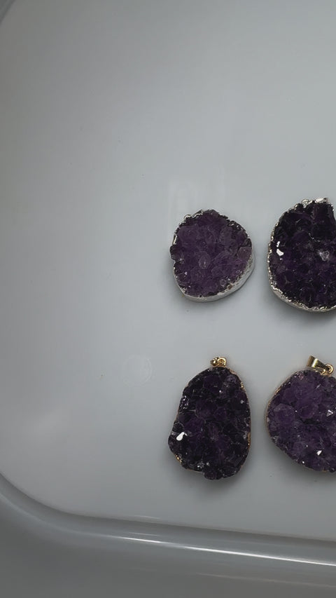 Amethyst Cluster Pendants - Spiritual Healing and Beauty