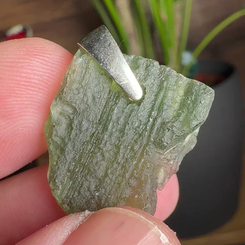 Moldavite Pendant (6.67g) | Sterling Silver Setting | Deep Transformation